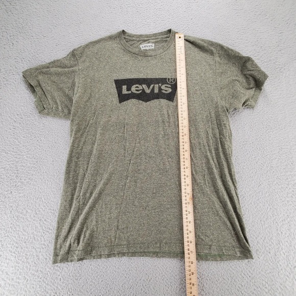 Levi's Shirt Mens Large Green Large Spellout Logo Casual Outdoors‎ Classic Tee - Picture 9 of 10